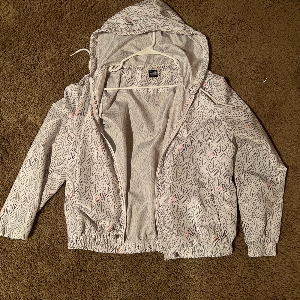Zip up jacket women’s Fila medium white and black